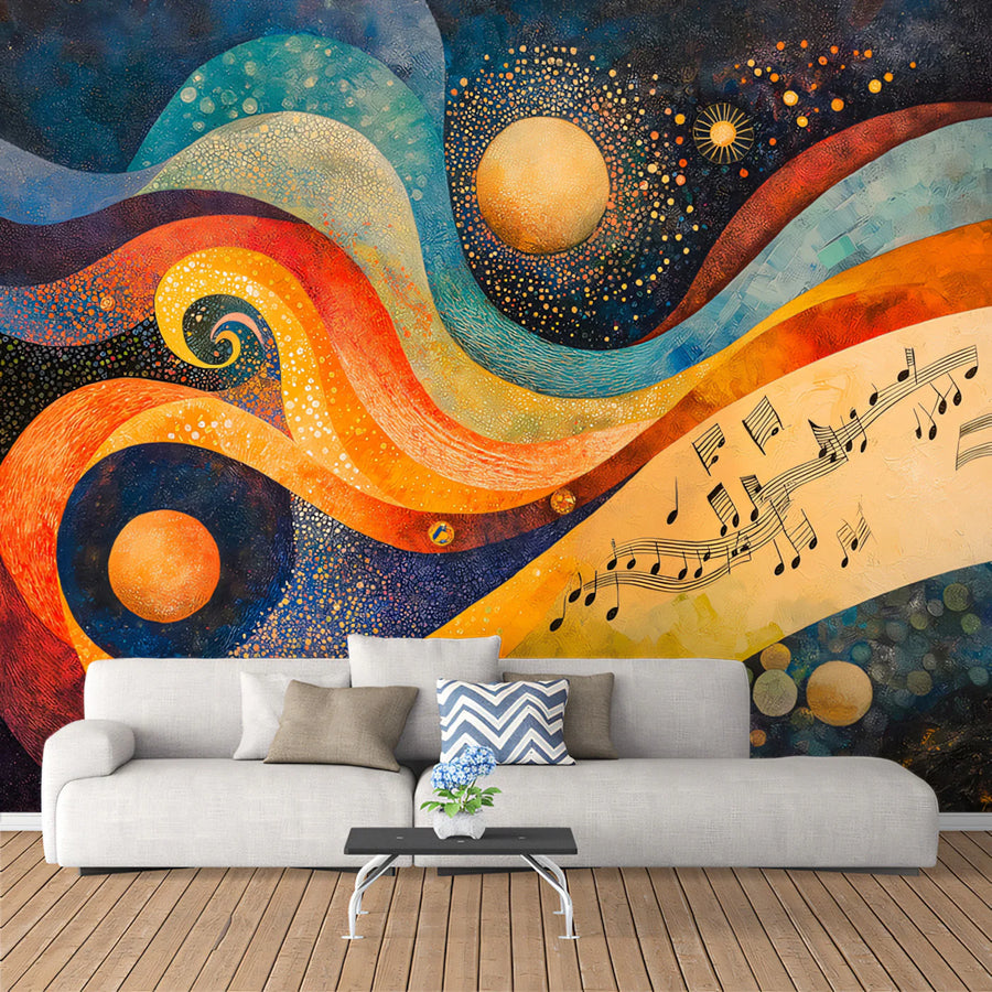 Symphony Abstract Mural Wallpaper — Vibrant Expressionist Art Mural Wallpaper