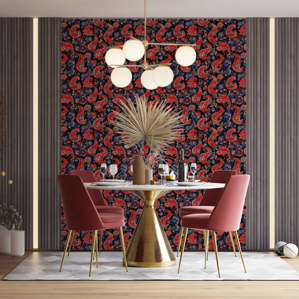 Intricate Paisley Micro-Pattern Mural Wallpaper — Bohemian Chic Mural Wallpaper - pure wallpaper artwork