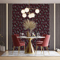 Intricate Paisley Tapestry Mural Wallpaper — Rich Burgundy Silver Mural Wallpaper - pure wallpaper artwork