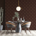 Batik Paisley Floral Mural Wallpaper — Traditional Burgundy Print Mural Wallpaper - pure wallpaper artwork