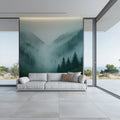 Misty Mountain Valley Mural Wallpaper — Ethereal Forest Landscape Mural Wallpaper - pure wallpaper artwork