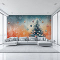 Winter Twilight Christmas Tree Mural Wallpaper - pure wallpaper artwork