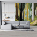 Storybook Woodland Mural Wallpaper in Olive and Ochre Mural Wallpaper - pure wallpaper artwork