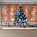 Festive Snowflake and Christmas Tree Mural Wallpaper - pure wallpaper artwork