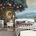 Enchanted Treehouse Mural Wallpaper — Whimsical Nature Illustration Mural Wallpaper - pure wallpaper artwork