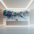 Snowy Berry Branch Mural Wallpaper — Artistic Winter Design Mural Wallpaper - pure wallpaper artwork