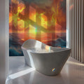 Fiery Ocean Sunset Mural Wallpaper — Dramatic Seascape Design Mural Wallpaper - pure wallpaper artwork
