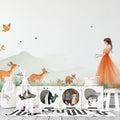 Meadow Princess Illustration Mural Wallpaper — Soft Whimsical Scene Mural Wallpaper - pure wallpaper artwork