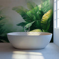 Misty Banana Grove Mural Wallpaper Green and Yellow Mural Wallpaper - pure wallpaper artwork