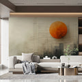 Abstract Metropolis Mural Wallpaper — Industrial Urban Skyline Mural Wallpaper - pure wallpaper artwork
