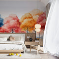 Abstract Painted Cloud Forest Mural Wallpaper —Whimsical Decor Mural Wallpaper - pure wallpaper artwork