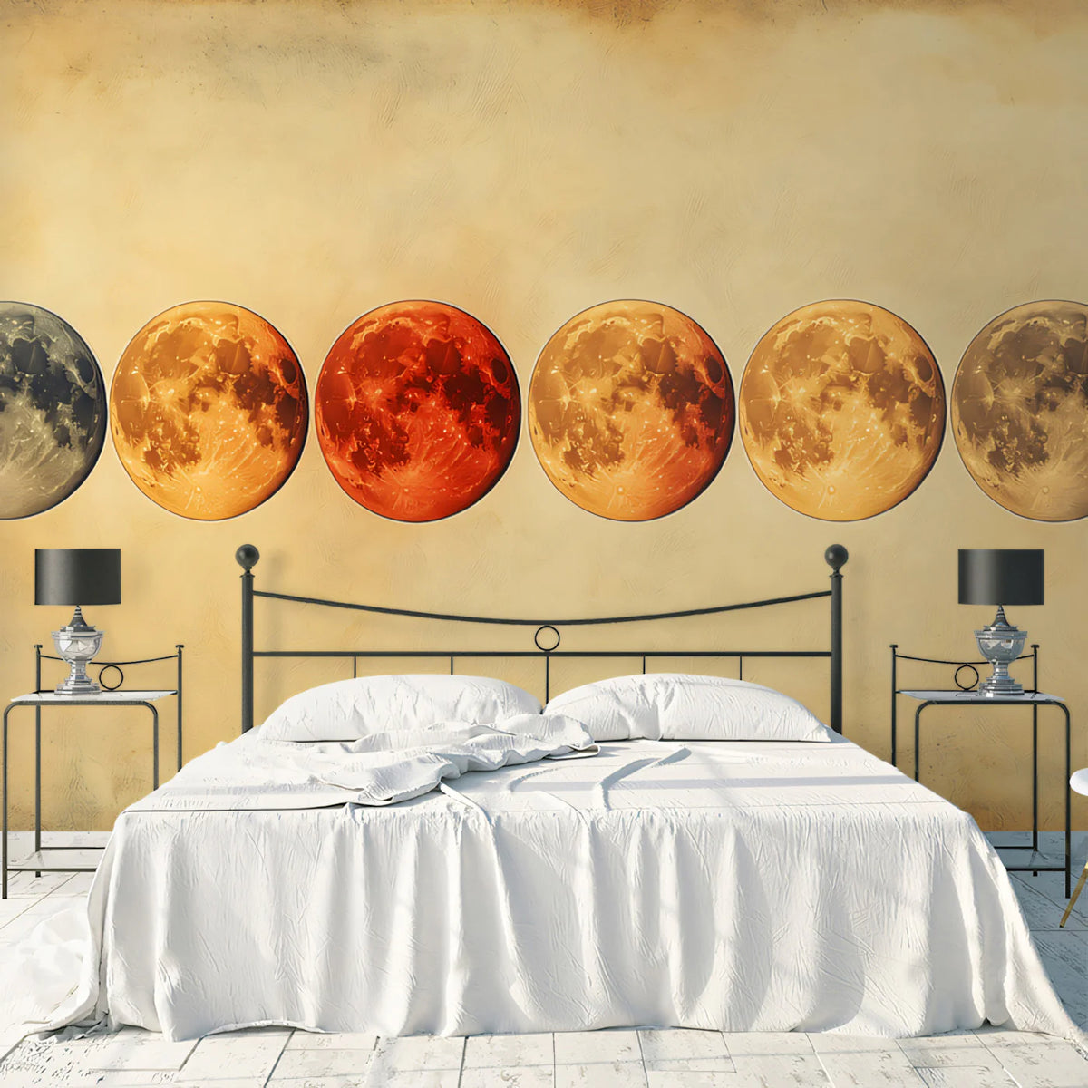 Vintage Lunar Chart Mural Wallpaper — Celestial Study Mural Mural Wallpaper - pure wallpaper artwork