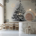 Vintage Engraving Christmas Mural Wallpaper Black and White Mural Wallpaper - pure wallpaper artwork