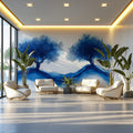 Indigo Ink Forest Mural Wallpaper — Zen Nature Design Mural Wallpaper - pure wallpaper artwork