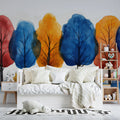 Stylized Lollipop Forest Mural Wallpaper in Vibrant Watercolors Mural Wallpaper - pure wallpaper artwork