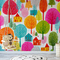 Candy Forest Village Mural Wallpaper — Vibrant Whimsical Design Mural Wallpaper - pure wallpaper artwork