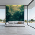 Moody Tropical Leaves in a Stormy Sky Mural Wallpaper Ethereal and Dramatic Art Mural Wallpaper - pure wallpaper artwork