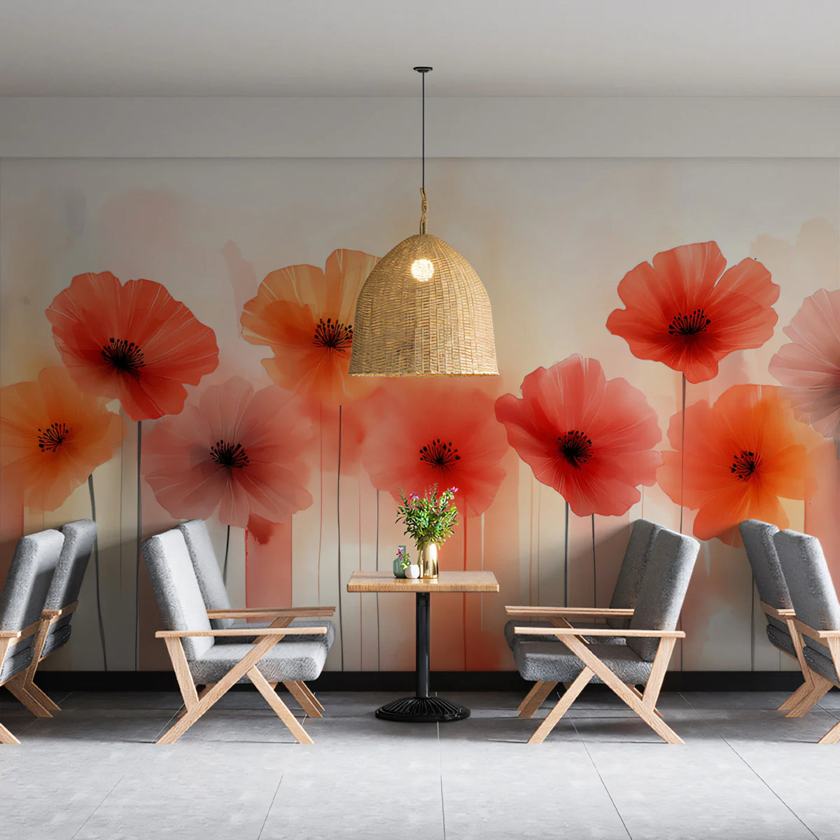 Dreamy Watercolor Flowers Mural Wallpaper Soft and Elegant Floral Art Mural Wallpaper - pure wallpaper artwork