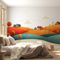 Autumn Rolling Hills Mural Wallpaper — Idyllic Landscape Design Mural Wallpaper - pure wallpaper artwork