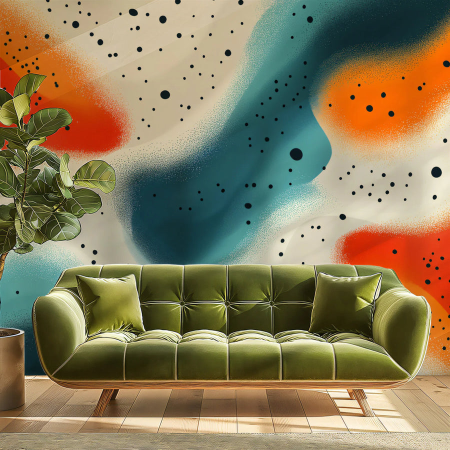 Organic Abstract Blob Pattern Mural Wallpaper Colorful and Playful Art Mural Wallpaper