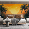 Mystical Jungle Path at Sunset Mural Wallpaper Dreamy Tropical Landscape Mural Wallpaper - pure wallpaper artwork
