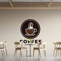 Minimalist Coffee Emblem Mural Wallpaper — Modern Beverage Icon Mural Wallpaper - pure wallpaper artwork