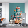 Stacked Cupcake House Mural Wallpaper — Whimsical Fantasy Design Mural Wallpaper - pure wallpaper artwork