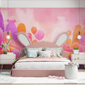 Pastel Halloween Village Mural Wallpaper — Whimsical Townscape Mural Wallpaper - pure wallpaper artwork