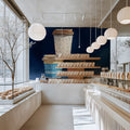 Artisan Coffee Cup Motif Mural Wallpaper — Whimsical Cafe Style Mural Wallpaper - pure wallpaper artwork