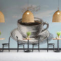 Steaming Coffee Cup Mural Wallpaper — Vintage Etched Illustration Mural Wallpaper - pure wallpaper artwork