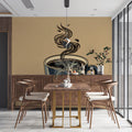 Steaming Coffee Cup Mural Wallpaper — Vintage Illustration Style Mural Wallpaper - pure wallpaper artwork