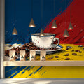 Abstract Coffee Bean Mural Wallpaper — Vibrant Brushstroke Art Mural Wallpaper - pure wallpaper artwork