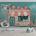 Pastel Confectionery Boutique Mural Wallpaper — Whimsical Shop Design Mural Wallpaper - pure wallpaper artwork