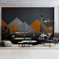 Minimalist Geometric Landscape Mural Wallpaper — Abstract Art Mural Wallpaper - pure wallpaper artwork