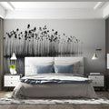 Mist-Covered Lake Reed Mural Wallpaper — Minimalist Landscape Design Mural Wallpaper - pure wallpaper artwork