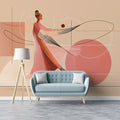 Abstract Ballet Dancer Mural Wallpaper — Minimalist Fluid Art Mural Wallpaper - pure wallpaper artwork