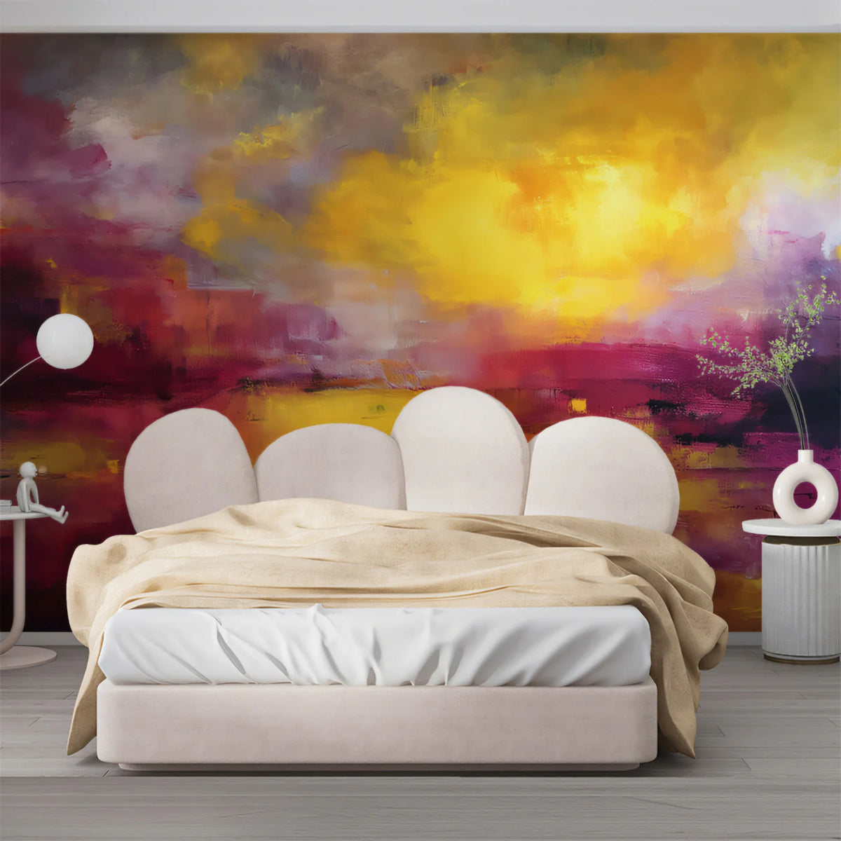 Sun-Drenched Abstract Brushstroke Mural Wallpaper - pure wallpaper artwork