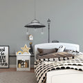 UFO Encounter Street Scene Mural Wallpaper — Minimalist Line Art Mural Wallpaper - pure wallpaper artwork