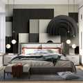 Abstract Geometric Blocks Mural Wallpaper in Monochrome Tones Mural Wallpaper - pure wallpaper artwork
