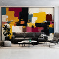 Abstract Geometric Blocks Mural Wallpaper — Modern Artistic Palette Mural Wallpaper - pure wallpaper artwork