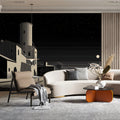 Industrial Night Landscape Mural Wallpaper — Monochromatic Sketch Mural Wallpaper - pure wallpaper artwork