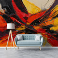 Abstract Impasto Brushstroke Mural Wallpaper — Vibrant Art Mural Wallpaper - pure wallpaper artwork
