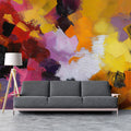 Abstract Impasto Brushstroke Mural Wallpaper — Vibrant Art Mural Wallpaper - pure wallpaper artwork