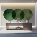 Interlocking Green Circles Mural Wallpaper — Modern Minimalist Art Mural Wallpaper - pure wallpaper artwork