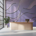 Metallic Flowing Wavy Lines Mural Wallpaper — Modern Purple Abstract Mural Wallpaper - pure wallpaper artwork