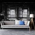 Industrial Factory Hall Mural Wallpaper — Monochrome Urban Art Mural Wallpaper - pure wallpaper artwork