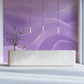 Abstract Lavender Wave Mural Wallpaper — Modern Fluid Line Art Mural Wallpaper - pure wallpaper artwork