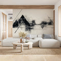Abstract Geometric Mountain Mural Wallpaper — Minimalist Ink Landscape Mural Wallpaper - pure wallpaper artwork