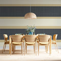 Horizontal Stripe Mural Wallpaper in Charcoal and Warm Beige Mural Wallpaper - pure wallpaper artwork