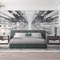 Futuristic Architectural Corridor Mural Wallpaper — Line Art Design Mural Wallpaper - pure wallpaper artwork